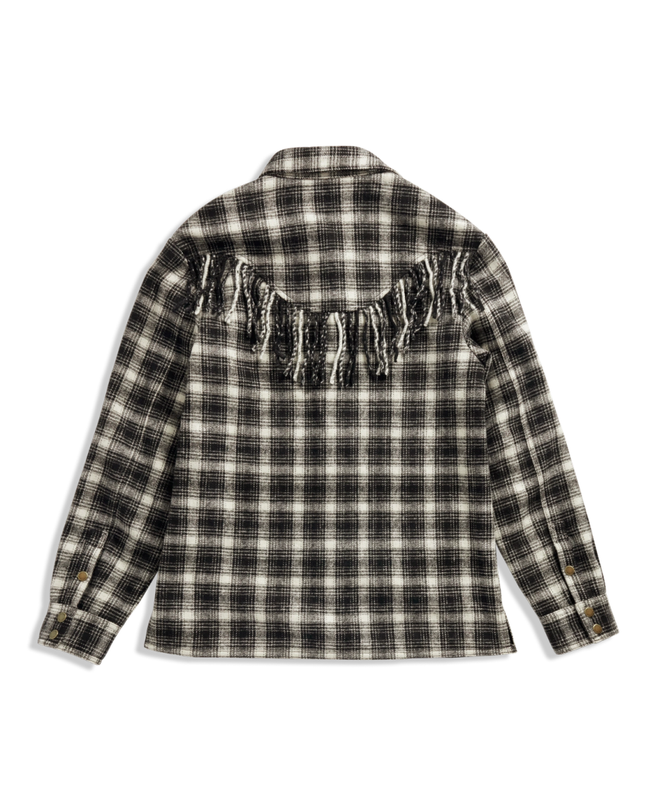 Women's Plaid Fringe Shacket - Image 8