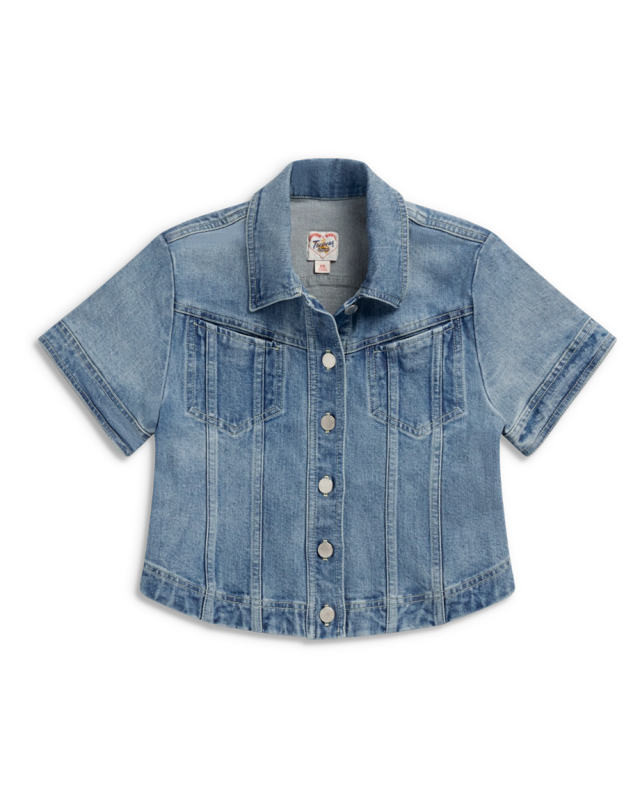 Women's Short Sleeve Denim Top - Image 6