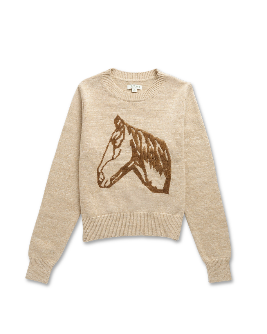 Women's Horse Crew Neck Sweater - Image 7