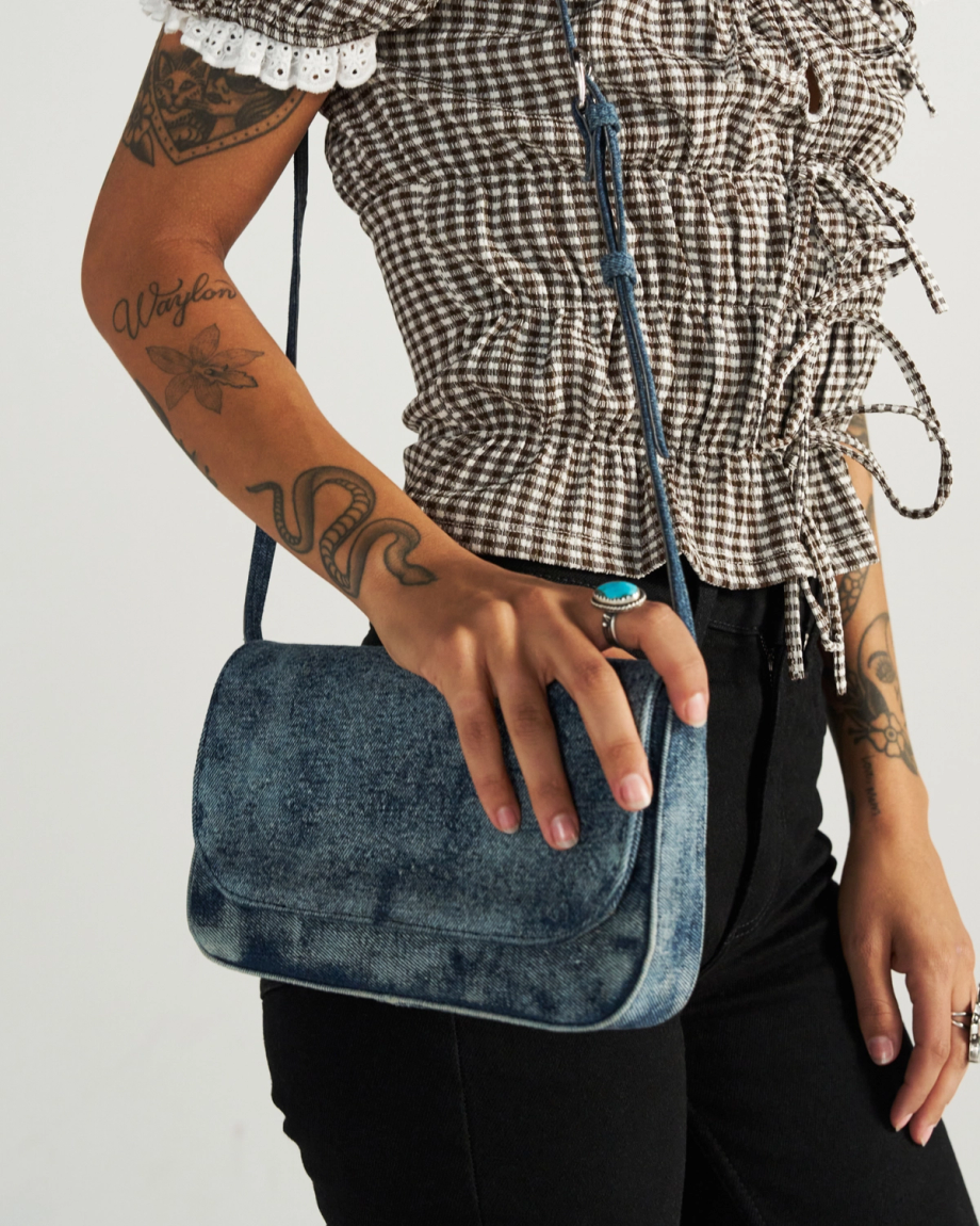 Denim Shoulder Bag - Image 3