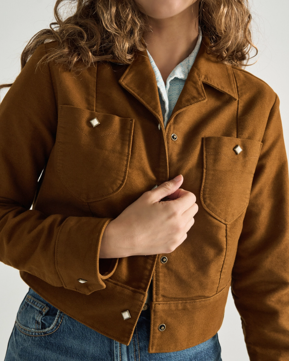 Women's Moleskin Pearl Snap Jacket - Image 4