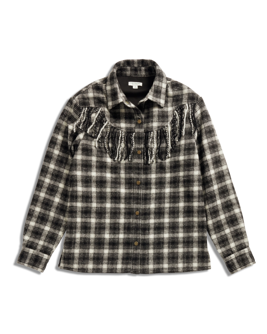 Women's Plaid Fringe Shacket - Image 4